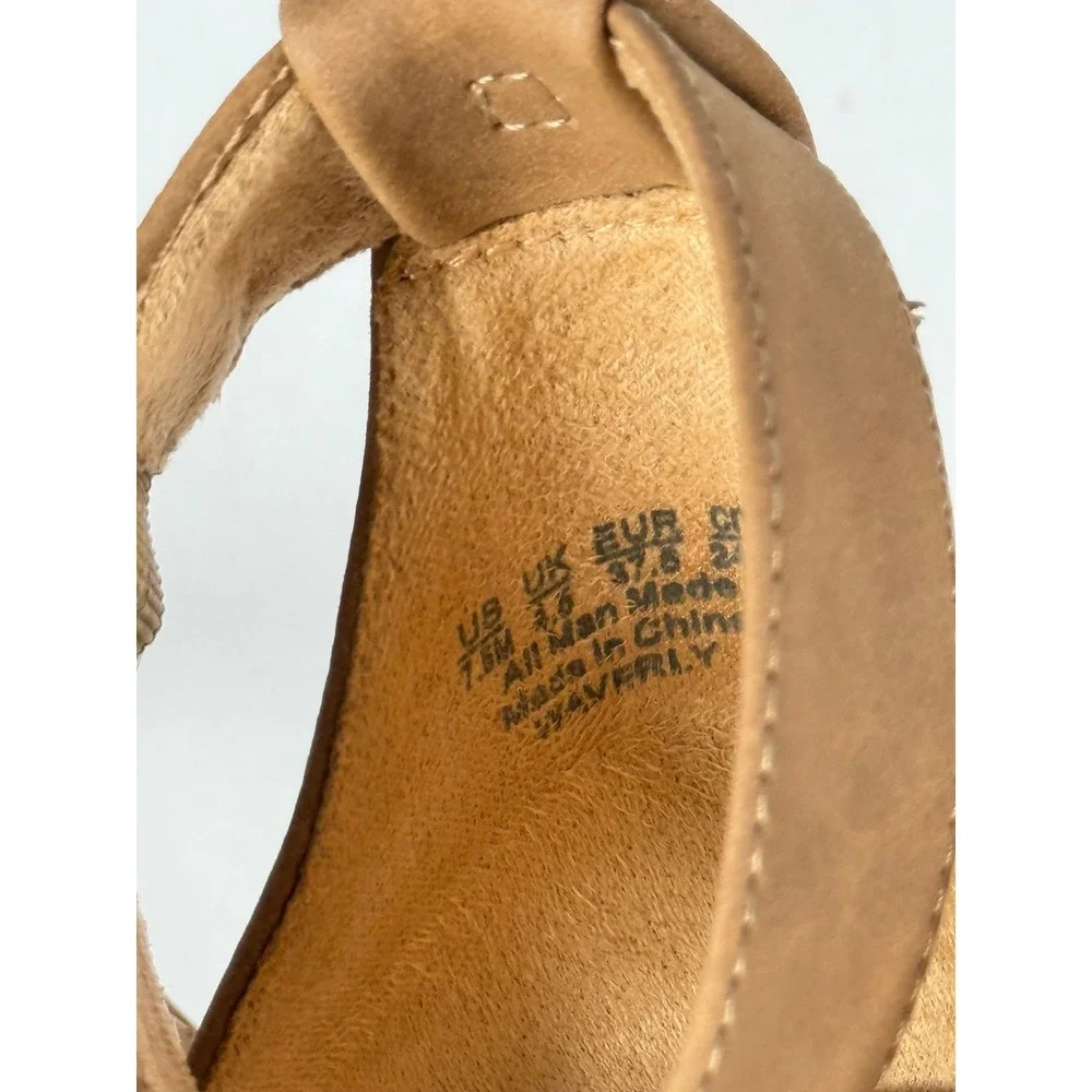 Naturalizer‎ Waverly Tan Brown Espadrille Ankle Strap Platform Sandals 7.5M